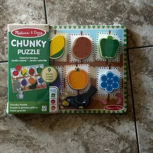 Melissa & Doug Chunky Puzzle - Green, Yellow, Orange, Blue, Brown, Black